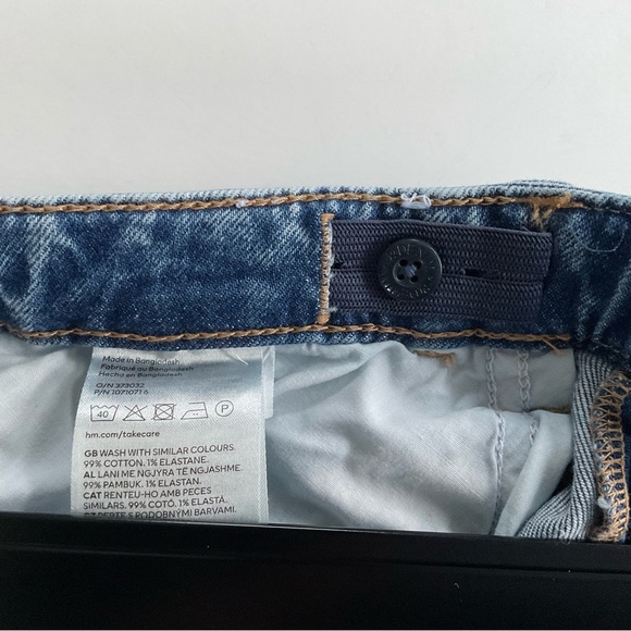 H&M Girls Straight Leg Jeans Sz 14 Blue Low Waist Denim Side Pockets Casual - Picture 10 of 10
